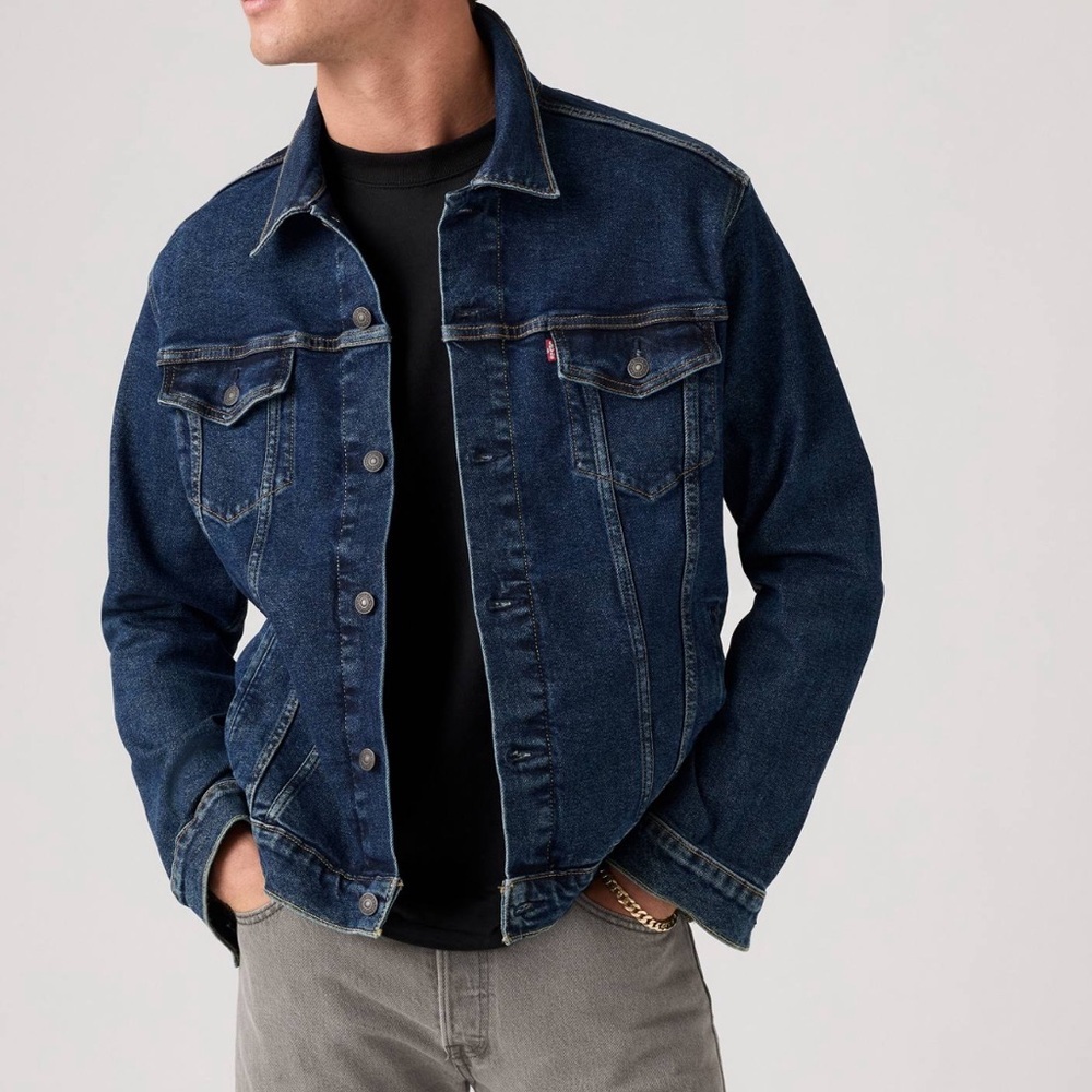 Levi’s Strauss & Co Men Denim Blue Trucker‎ Jacket Standard Fit size XL